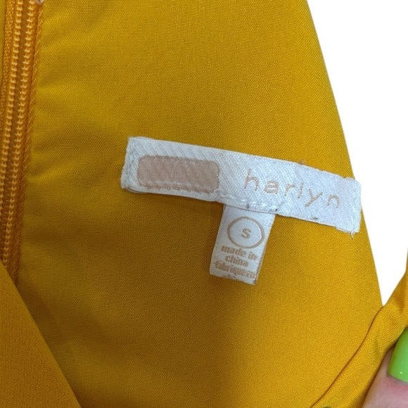 Harlyn Yellow Asymmetrical Sheath Dress Size Small - Picture 6 of 11